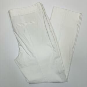 Tory Burch White Cotton Straight Leg Ankle Pants Size 10